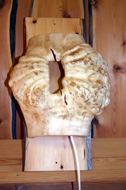 Burl wall lamb