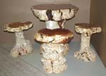 Burl table and chairs