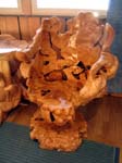 Burl arm chair, spinning